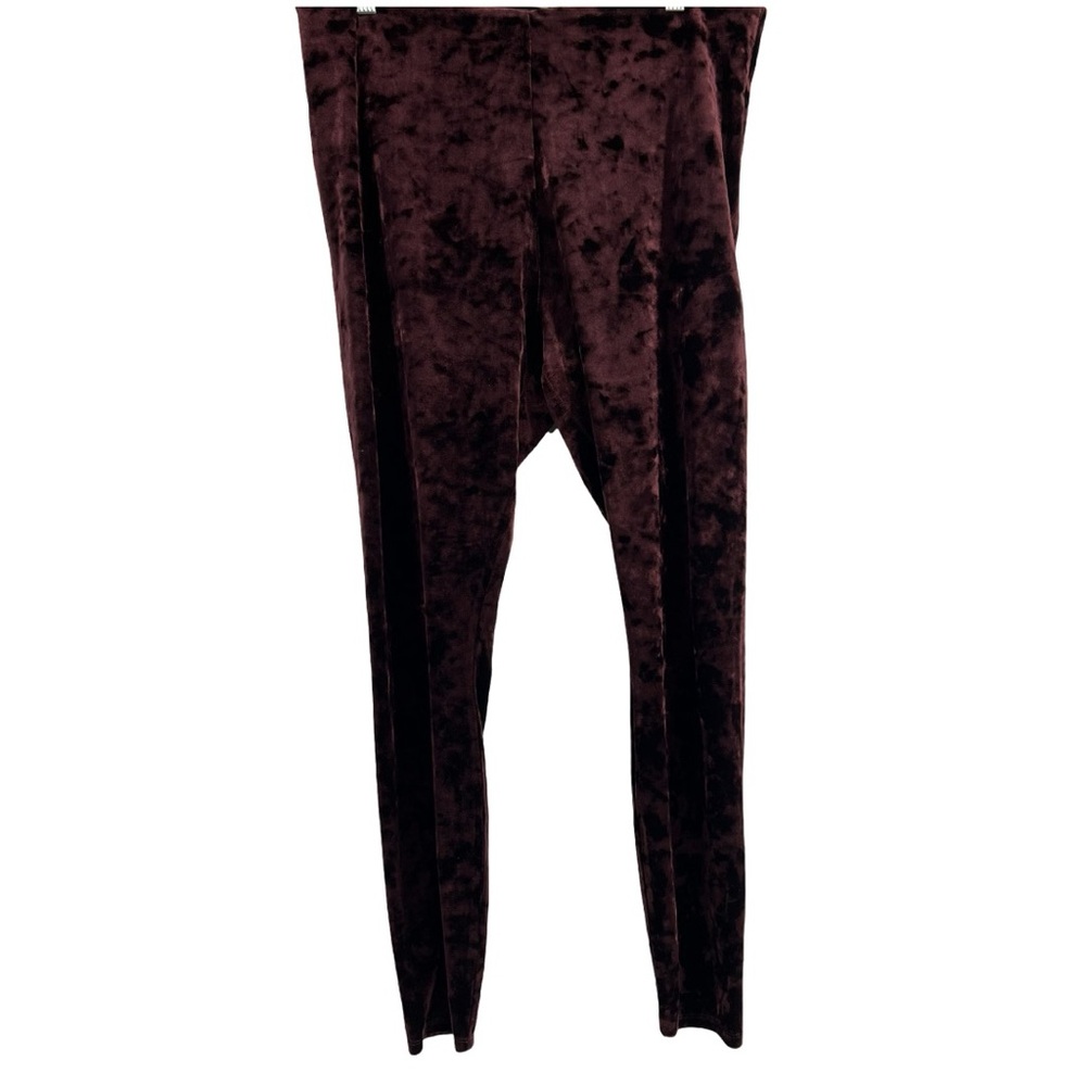Lysse Sz XL Burgundy Merlot Velvet Pants